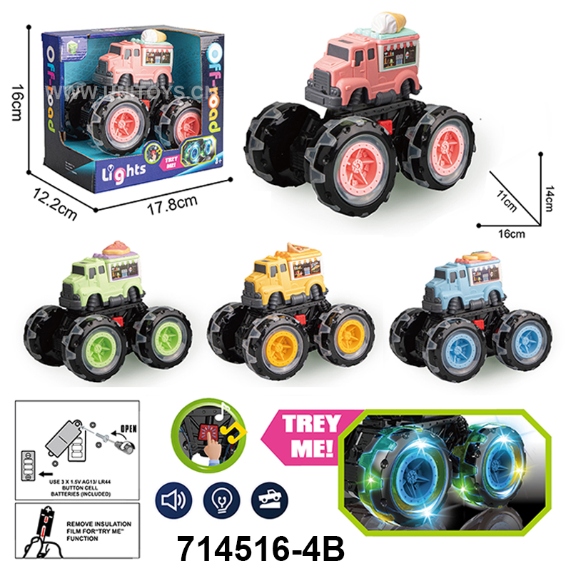 F/W  CAR,W/LIGHT & SOUND,W/BUTTON BATTERY,6 ASST