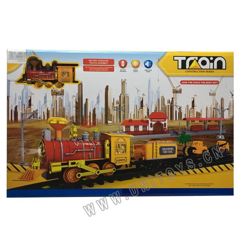 B/O RAILWAY SET,W/LIGHT & MUSIC,7 ASST