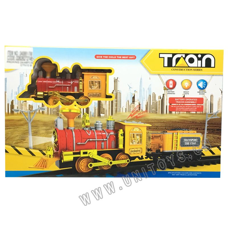 B/O RAILWAY SET,W/LIGHT&MUSIC,7 ASST