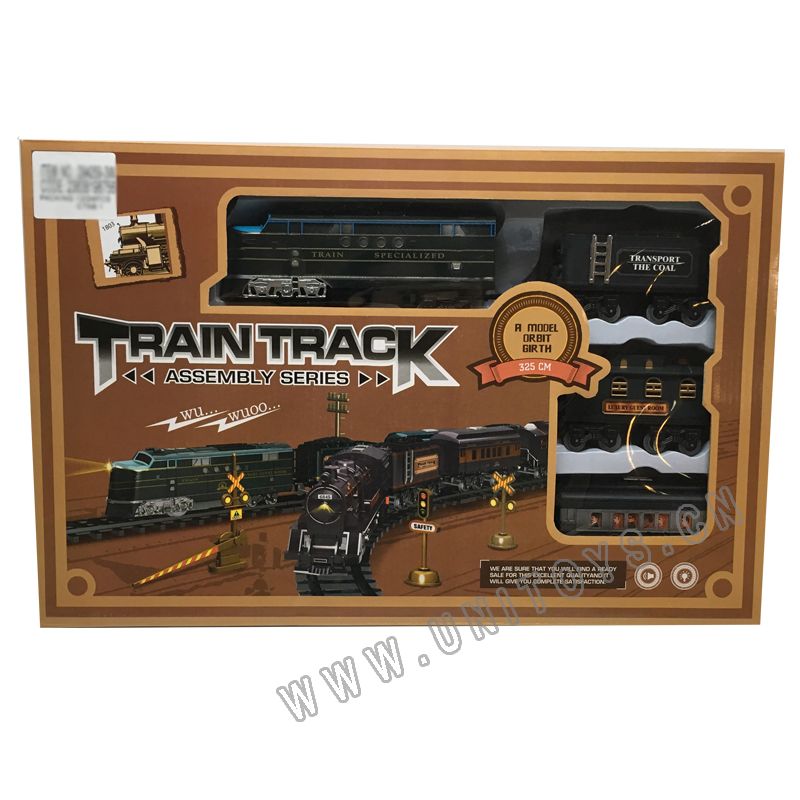 B/O TRAIN TRACK SET,W/LIGHT & MUSIC,3 ASST