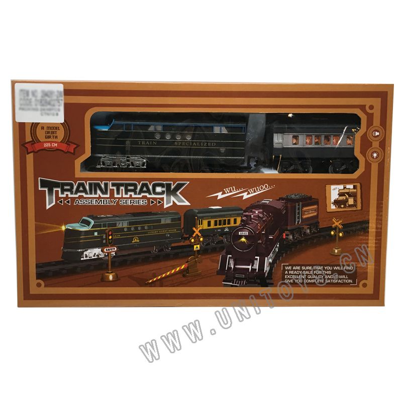 B/O TRAIN TRACK SET,W/LIGHT & MUSIC,2 ASST
