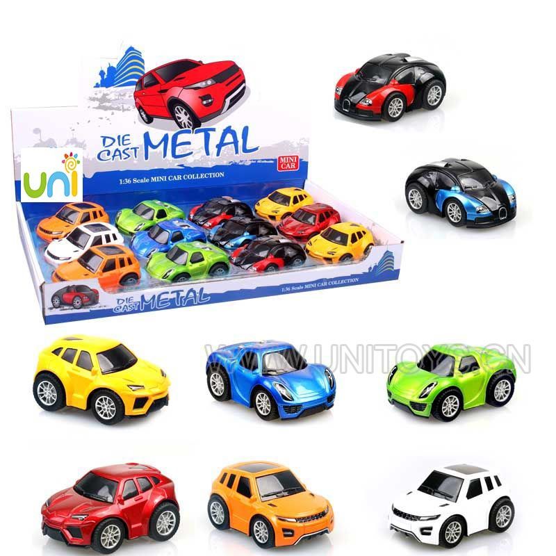 1:36 P/B METAL CAR SET,12 PCS/BOX,4 ASST