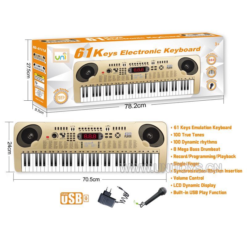 B/O ELECTRIC KEYBOARD SET，W/CHARGER&MICROPHONE