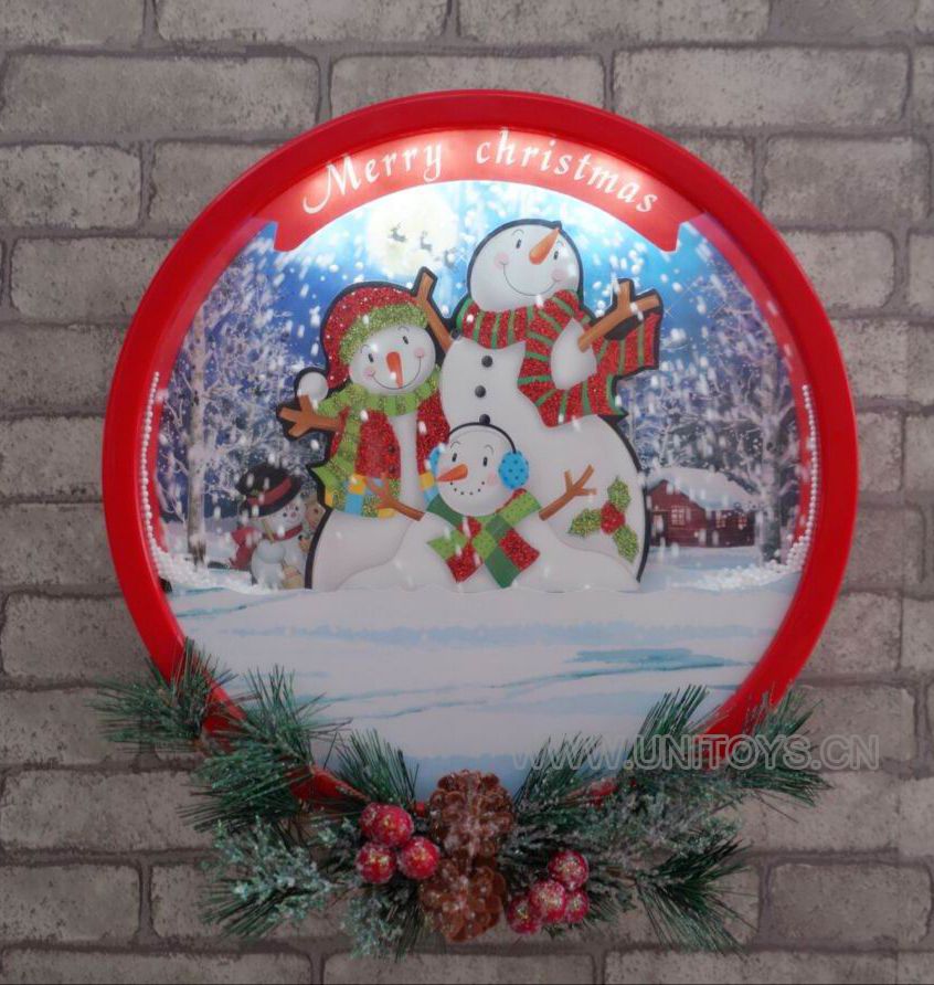 B/O CHRISMAS WALL HANGING,W/LIGHT&MUSIC,W/USB LINE