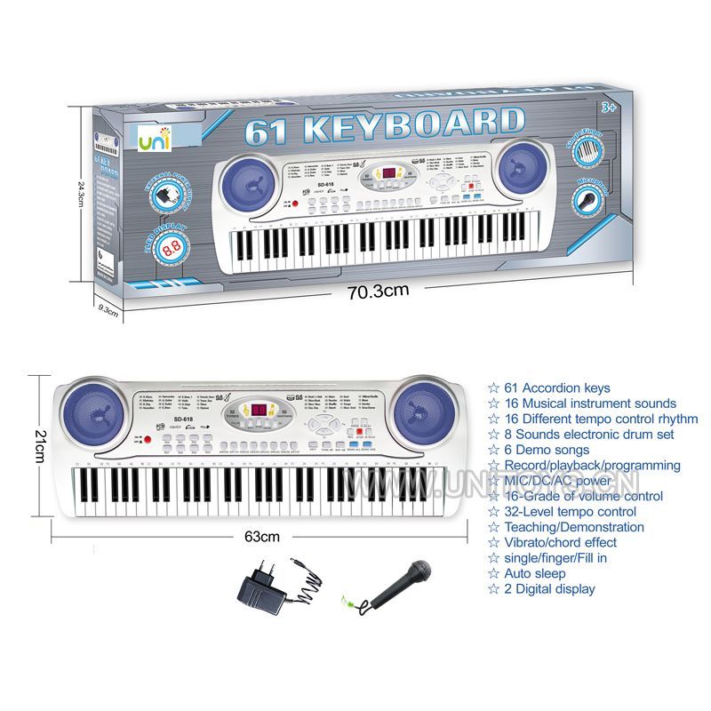 B/O ELECTRIC KEYBOARD SET，W/CHARGER&MICROPHONE