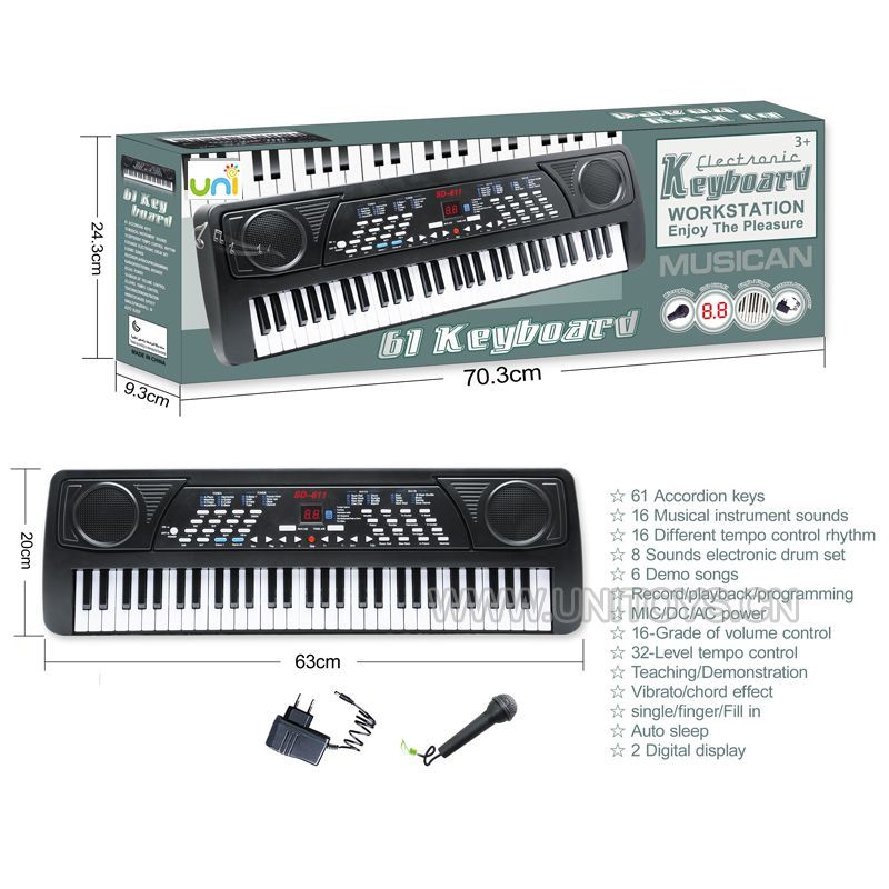 B/O ELECTRIC KEYBOARD SET，W/CHARGER&MICROPHONE