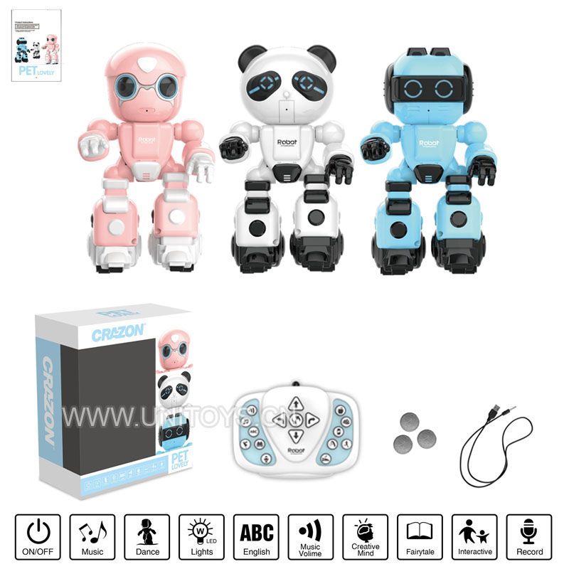R/C ROBOT,W/INTERNAL BATTERY&USB LINE&3*AG13