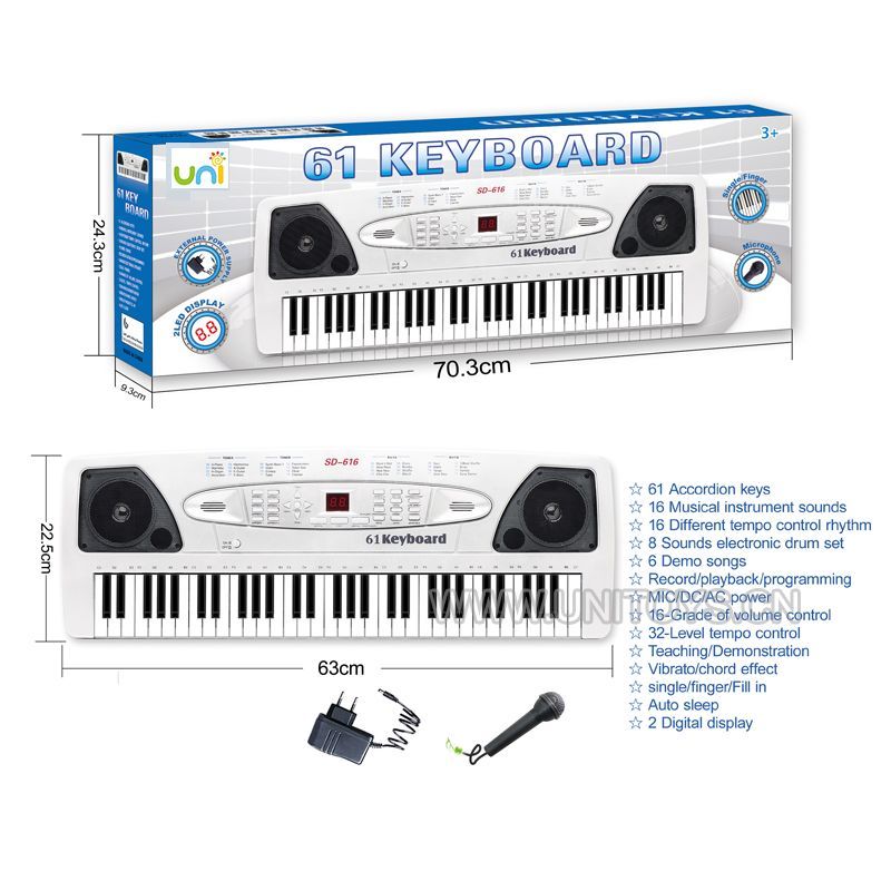 B/O ELECTRIC KEYBOARD SET，W/CHARGER&MICROPHONE