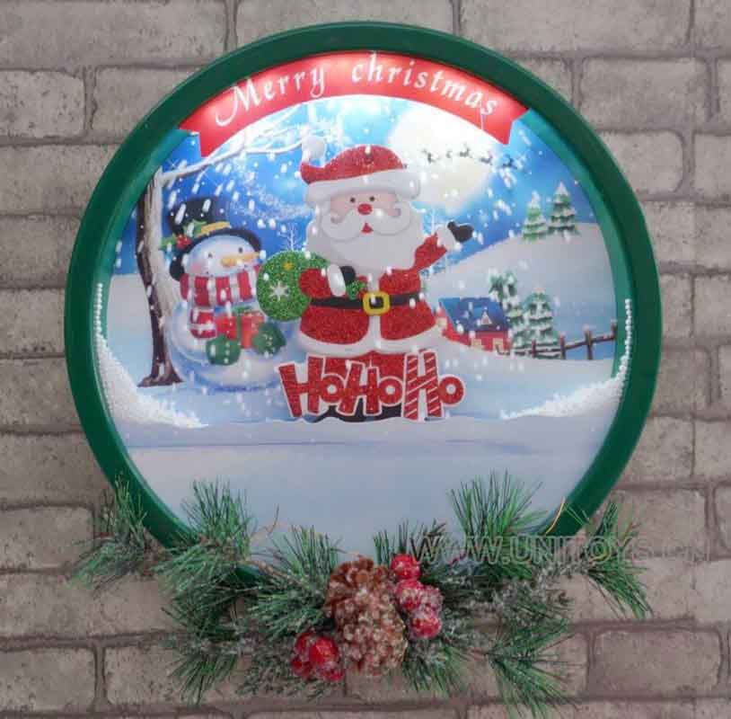 B/O CHRISMAS WALL HANGING,W/LIGHT&MUSIC,W/USB LINE